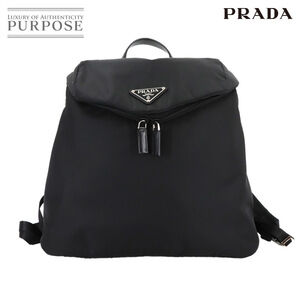 PRADA Backpack Nylon Leather Black
